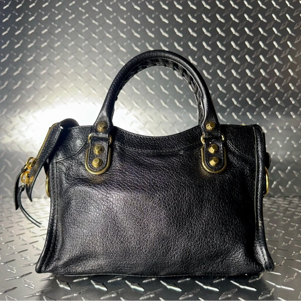 Balenciaga Metallic Edge Classic Moto Mini City Bag in Black GHW - Picture 3 of 11